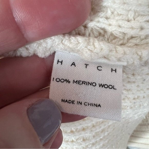 Hatch Maternity Merino Wool Waffle Turtleneck in Cream size XS - Picture 7 of 8